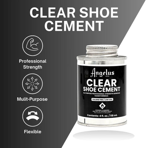 Go To Clear Shoe Glue For Leather Vinyl Rubber Fabric 4 Oz Professional Strength Quick Dry Waterproof Bond With Brush