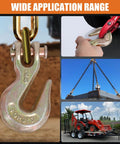 Three Eighths Inch Chain Hooks Grade 70 Heavy Duty Clevis Grab Hooks Forged Alloy Steel 7,100 Lb Working Load Limit 28,000 Lb