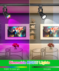 12W RGB LED Track Lighting Heads Dimmable Color Changing Lights For Accent And Task Rooms in living room setting