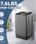Heavy Duty Portable Washing Machine With Self Draining Pump Ten Auto Wash Cycles And Slick LED Interface Slides Into Tiny Kitchens For Apartments Rv Dorm And Home No Fuss Laundry Days Just Hit Cycle And Chill with 17.6 lb capacity.