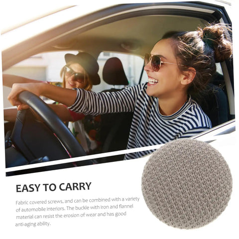 Close-up of Roof Repair Kit For Car Headliner Rivet Buckle Set DIY Quick And Easy Install for Ceiling Fabric Repair texture.