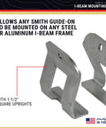 L Beam Mounting Kit For Boat Trailers With One And A Half Inch Square Uprights Includes Brackets Bolts Nuts And Washers