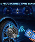 TPMS Sensor Set Of 4 433MHz Tire Pressure Monitoring System Pre Programmed Auto Relearn Replacement For Your Ride Make Model Year High Quality New Sensors Ready To Roll After A Quick 20 Minute Drive, wheel sensor and TPMS tool