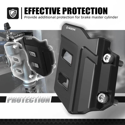 Rear Brake Master Cylinder Guard For Motorcycle Lightweight 6061T7 Billet Aluminum Protection Easy Install Hollowed Design