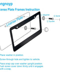 Matte Black License Plate Frame Set For Your Ride, 2 Hole Solid Aluminum Car Plate Holder with screws and installation guide