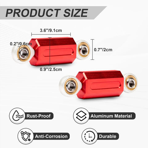 Heavy Duty Aluminum Sway Bar End Links Upgrade Kit For Ryker 600 900 Rally 2019 2025 And Sport 2022 2025 With Red Rod End Dual Bearings For A Tighter Smoother Ride And Improved Suspension Connection, red aluminum end links with measurements