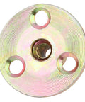 Top view of Three Hole Flange Nut With Galvanized Finish M8, Rugged Tee Nut For Secure Mounting, Three Point Contact Delivers Rock Solid Grip