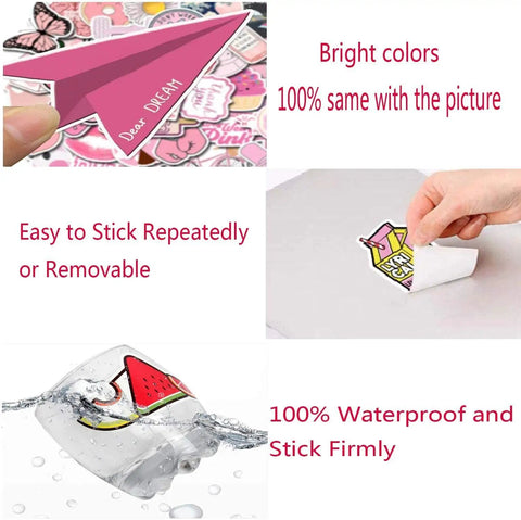 Watercolor Hot Air Balloon Sticker Pack Dope 50 Designs Waterproof Vinyl For Journaling Laptops and More shown in various settings.