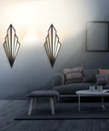 Fan Shaped Retro Wall Light Sconce With Linen Fabric Shade Art Deco Iron Body E14 Holder Black Finish Modern Living Room