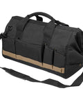 Megamouth 18 Inch Tool Tote With 25 Pockets And Wide Open Mouth, black heavy duty organizer bag with shoulder strap