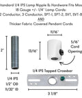 Six Inch Pendant Canopy Kit With Lamp Cord Strain Relief And Ceiling Light Plate Cover hardware components diagram
