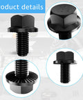 Beefed Up Torque Converter Bolt Kit For GM Transmissions Compatible With 4L60E 4L65E 4L70E 4L80E 700R4 200-4R 3L80 4T60E 4T65E M10 1.5x16 Flange Bolts Hardened For Chevy GM LS Vortec Auto Trans Parts black Grade 10.9 flange bolt close-up