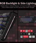Premium TKL Wired Hall Effect Mechanical Keyboard Featuring Magnetic Switches Adjustable Actuation showing RGB backlight and side lighting.