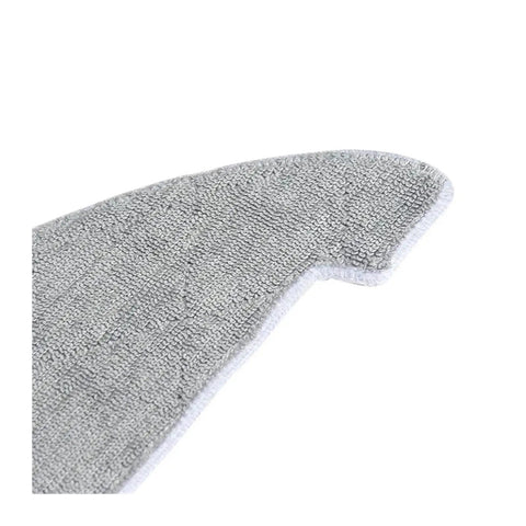 Close-up view of light gray washable mop cloth replacement part for robotic vacuum cleaners, showing texture and edge details.
