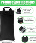 Insulated Hydration Bladder Bag for Outdoor Adventures, black 600D Oxford fabric, measures 17.32 by 7.8 inches, insulation visible.