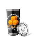 Easily Distracted By Baler Machines Insulated Stainless Steel Tumbler For Hay Baling Fans, black with leak-proof lid