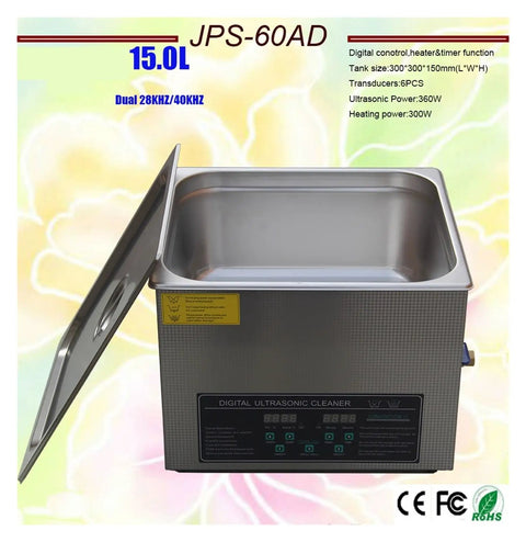 Get Your Hardware Glistening With This Hualuck Dual Frequency 40Khz And 28Khz Digital Ultrasonic Cleaner with 15L 304 stainless steel tank