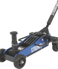 Beefy 3 Ton Aluminum Off-Road Jack for Trucks and SUVs with 29-inch lift, steel skid plate, quick-change saddle, and swivel casters