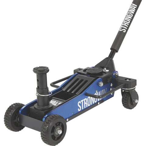 Beefy 3 Ton Aluminum Off-Road Jack for Trucks and SUVs with 29-inch lift, steel skid plate, quick-change saddle, and swivel casters