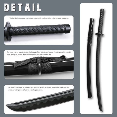 Polypropylene Training Katana Sword For Safe Practice And Cosplay Durable Non Sharp Lightweight Stunt Prop with detailed handle and blade design.