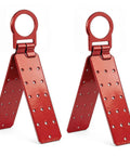 Built Tough Roof Anchors For Fall Protection Dead Easy Screw Installation Heavy Duty Alloy Steel D Rings in red with holes.