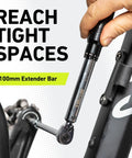Using Dialed In Bike Torque Wrench Set For One Quarter Inch Drive With 2 To 20 Nm Range on bike with 100mm extension bar.