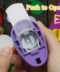 Circle Hole Punch 25mm 1 Inch Paper Punch For Scrapbooking Card Making Journals Photo Albums And Office Supplies shown in use with hand