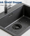 Black Kitchen Sink Flange Stopper Universal Fit For Three And A Half Inch Standard Sink Drain Hole Replacement Accessory
