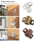 Heavy Duty 4 Pack Zinc Alloy Door Stoppers With Strong Magnets Smooth Quiet Cabinet Catches For Cupboard Holders Easy Install Screw Kit Home Hardware Must Have in various installation positions on cabinets.