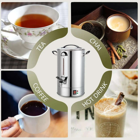 Heavy Duty 24L Commercial Coffee Urn With Quick Brew Dispenser For Catering And Events, 160 Cup Capacity Stainless Steel