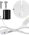Blow Mold Light Kit Replacement For Indoor Outdoor Use E27 E26 Single Light Cord With Switch Fuse Plug components displayed