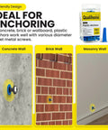 Plastic Wall Conical Anchors For Drywall Hollow Walls And Concrete Brick Or Masonry In 1 Inch Size Pack Of 50 Easy Self Expanding Anchors Known As Bantam