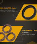 Crankshaft and camshaft seals from Beefed Up 3.3L Engine Timing Belt With Water Pump Kit For 1996 2004 Nissan Pathfinder Frontier Xterra Infiniti QX4 3.3L V6 SOHC 12V VG33E VG33ER Replacement TBK249 TBK643