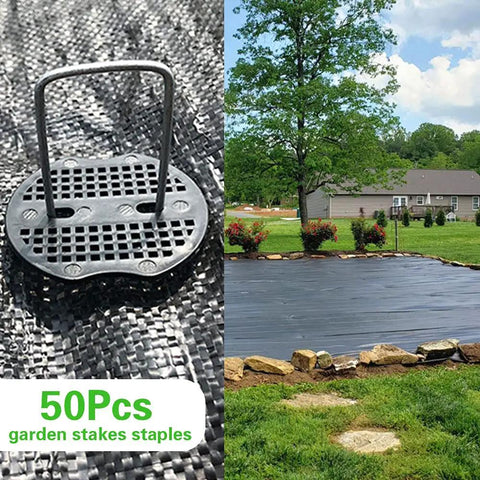 Heavy Duty 6 Inch Garden Landscape Staples U Shaped 11 Gauge Galvanized Pins With 50 Staples And 50 Gasket Washers for securing fabric