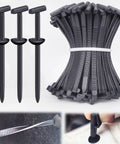 Heavy Duty Nylon Universal Cable Tie Buckles Kit With Self Locking T Rivet Zip Tie Clips bundle and installation close-ups