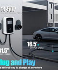 Level 2 EV Charger 48 Amp Smart Display WiFi Enabled J1772 Connector Nema 14-50 Plug 16 Ft Cable charging station setup