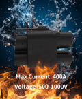 CCS2 To CCS1 EV Charger Adapter With DC And AC Dual Modes Bringing Hella Fast Charging Up To 1000V And 400A with black design and water-flame backdrop.