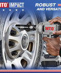 Four Piece Impact Socket Adapter And Reducer Set For One Quarter, Three Eighths, And One Half Inch Drives used on tire lug nuts