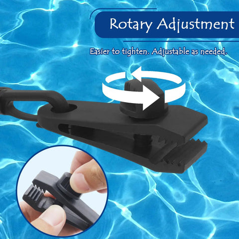 Rotary adjustment feature for 24 PC Upgraded Pool Solar Cover Reel Attachment Kit, showcasing ease of use with non-slip grip mechanism.