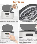 Steps to use 600ml Ultrasonic Jewelry Cleaner With Digital Timer for glasses, rings, silver coins, and brushes