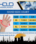 Hand size chart for Heavy Duty Touch Screen Work Gloves For Men With Padded Knuckles And Palm Anti Abrasion And Anti Slip Mechanics Gloves Breathable Flexible Fit All Day Comfort Durable Construction Reinforced Synthetic Leather And PVC Palm Black Red Large