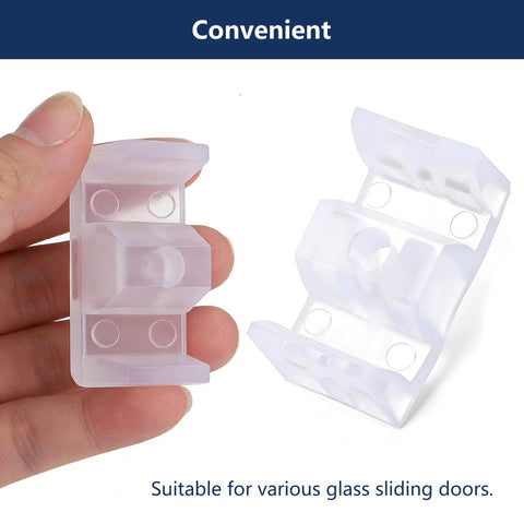 8-pack clear plastic shower door bumpers with screws and adhesive; anti-collision stoppers for framed or sliding glass doors