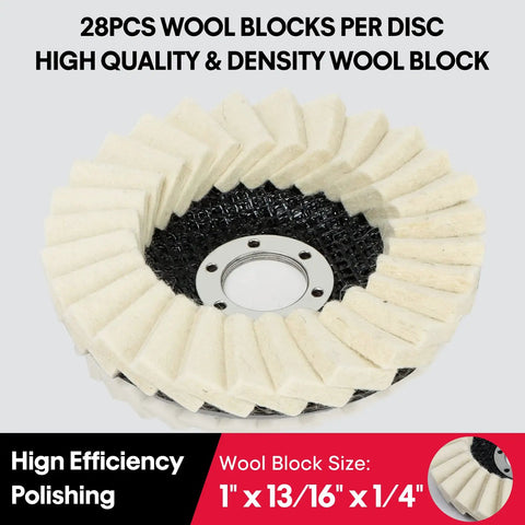 Six Pack Felt Flap Discs For Angle Grinder Four And A Half Inch By Seven Eighths Inch Arbor Premium Wool Buffing Wheel Pad