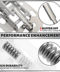 Close-up of 24 Pack Hidden Hinges Soft Close Surface Mount Concealed Cabinet Hinges showing buffer and spring for durability.