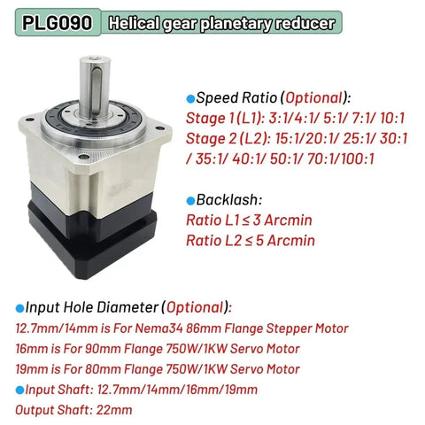 Top Shelf High Precision Planetary Gearbox For Nema17 Nema23 Nema34 Stepper And Servo Motors with helical gear design.
