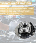 Beefed Up Pair Front Wheel Bearing And Hub Assembly 513273 Direct Replacement for Chrysler, Dodge, Volkswagen, Ram minivans