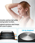 Top Tier Shower Drain Hair Catcher And Bathtub Dome Guard with stainless steel, 4.49-inch, efficiently catches hair and allows water flow.