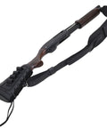 Rugged Buffalo Leather Rifle Buttstock Cover With Canvas Cheek Pad And Shell Holder Heavy Duty Sling Non Slip Cushioning For 12 Gauge Shotguns