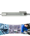 DC 24V Linear Actuator With 1.2 To 5.9 Inch Stroke Telescopic Gear Adjustable Motor Speed Controller in industrial setting.