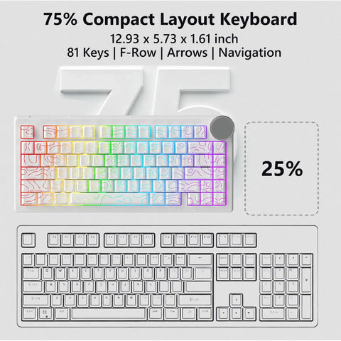Ultra Durable 8Khz Magnetic Hall Effect Mechanical Gaming Board Featuring Clutch Rapid Trigger Keys And Snappy Seventy Five Percent Layout, compact and colorful design.